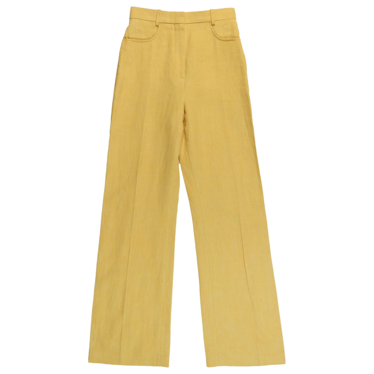 Pre-owned Jacquemus Linen Large Pants In Yellow
