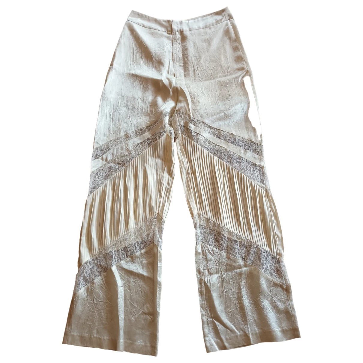 Pre-owned Ermanno Scervino Large Pants In Ecru