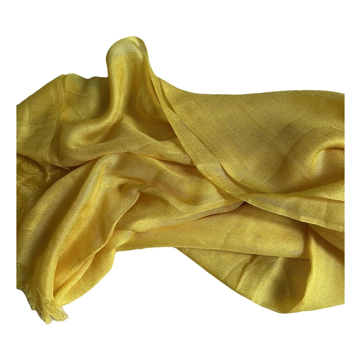 Pre-owned Issey Miyake Silk Stole In Yellow
