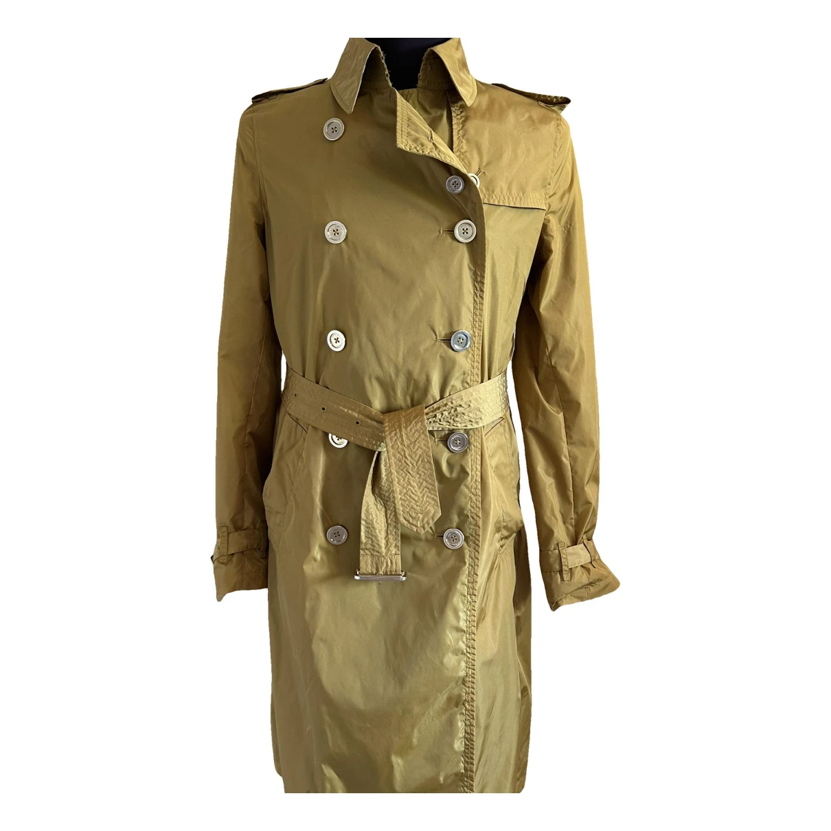 Pre-owned Burberry Chelsea Trench Coat In Yellow
