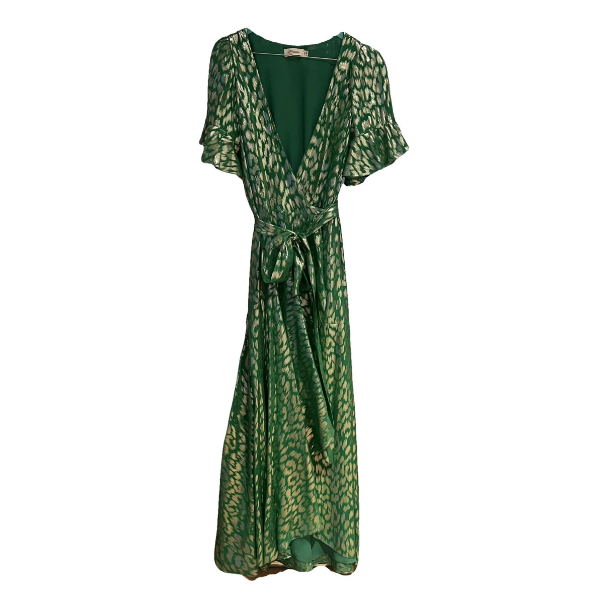 Pre-owned Temperley London Silk Maxi Dress In Green