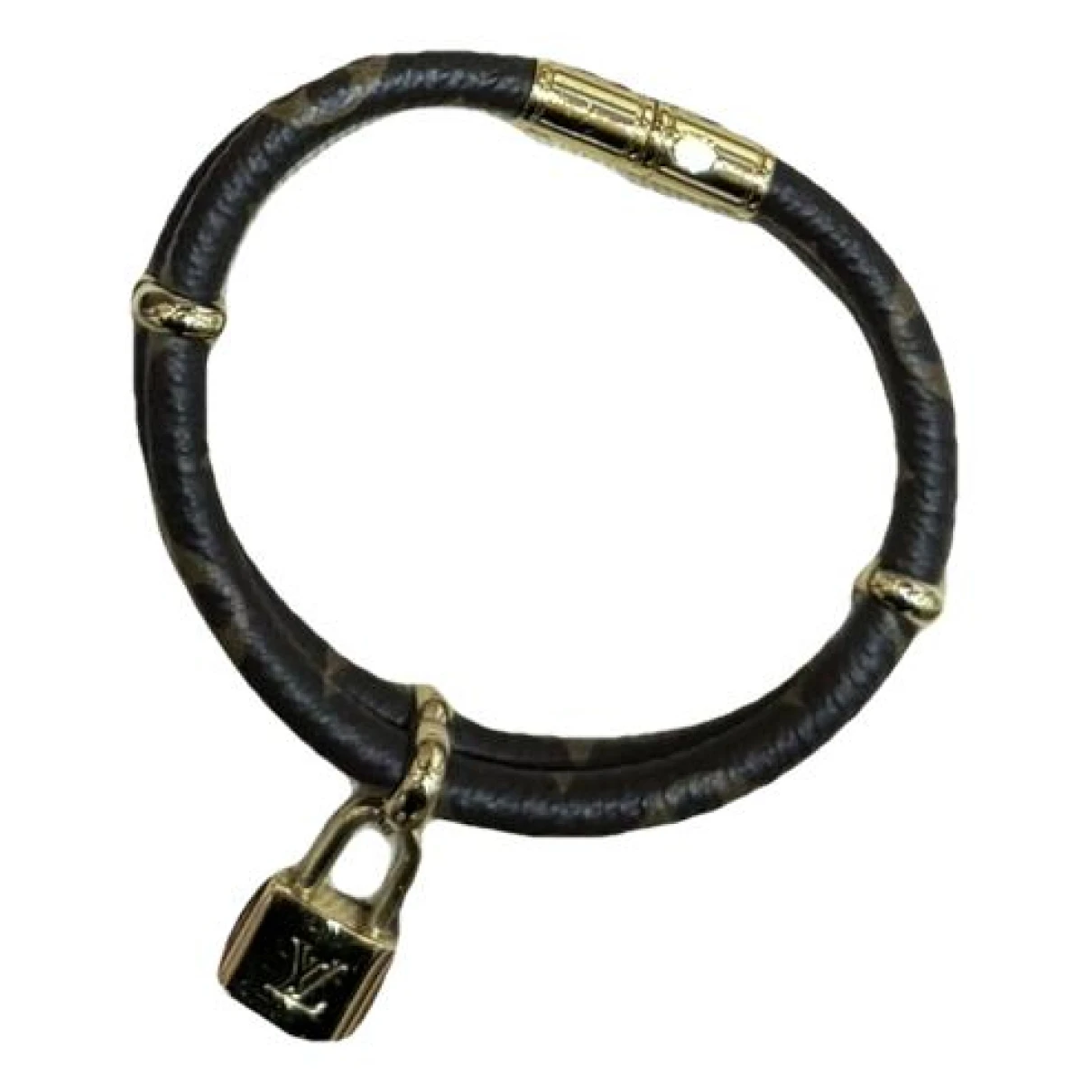 Pre-owned Louis Vuitton Monogram Leather Bracelet In Other