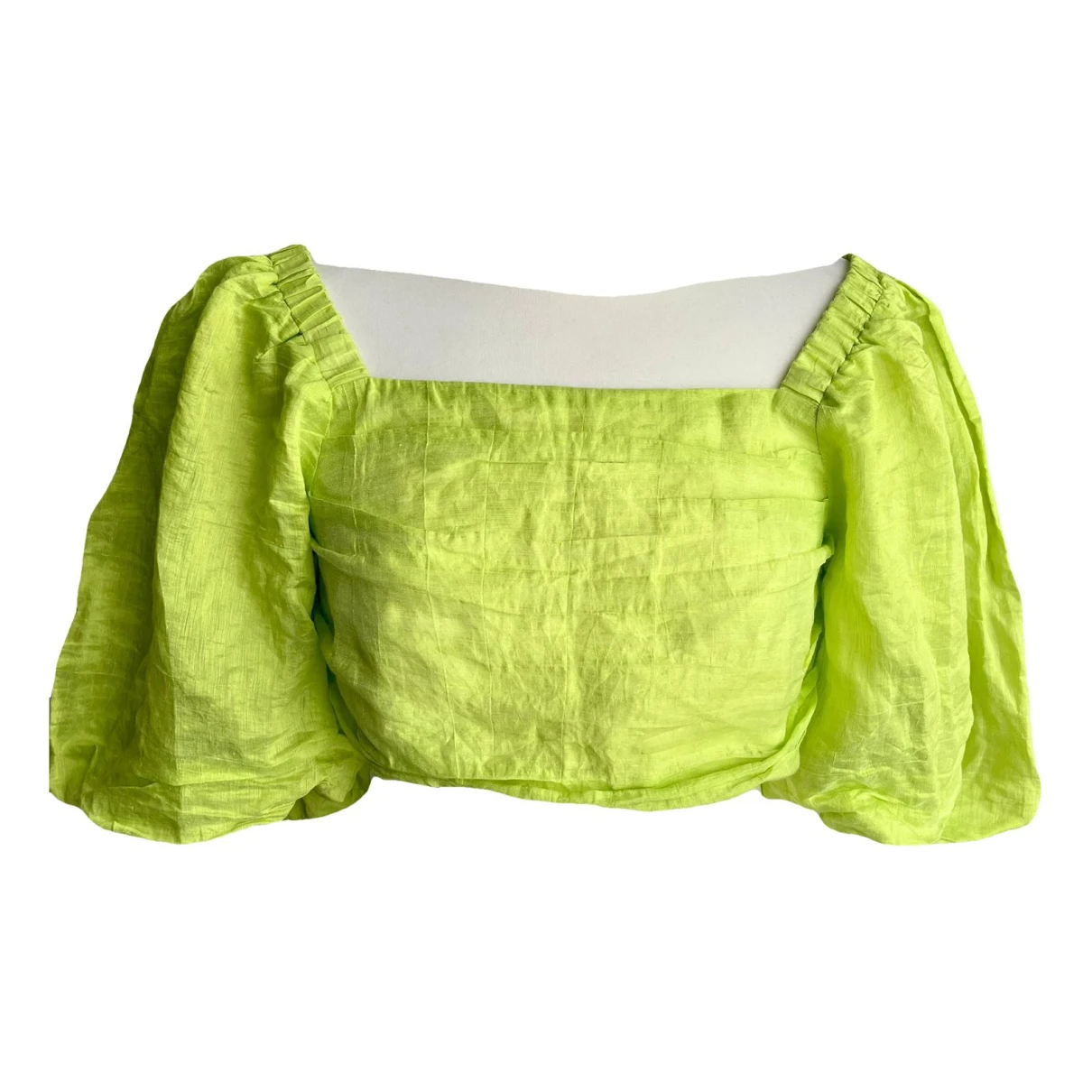 Pre-owned Sandro Linen Top In Green