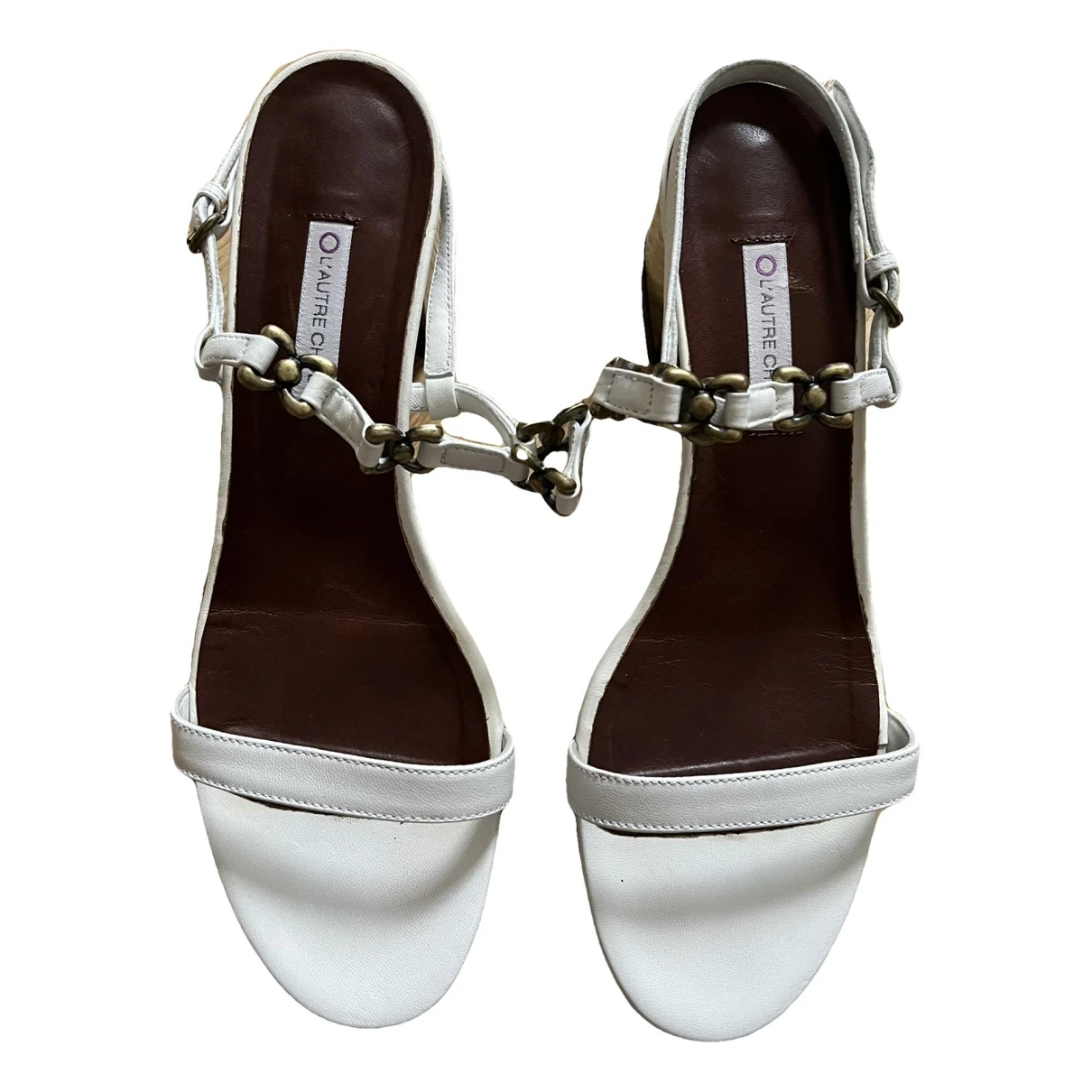 Pre-owned L'autre Chose Leather Sandals In White
