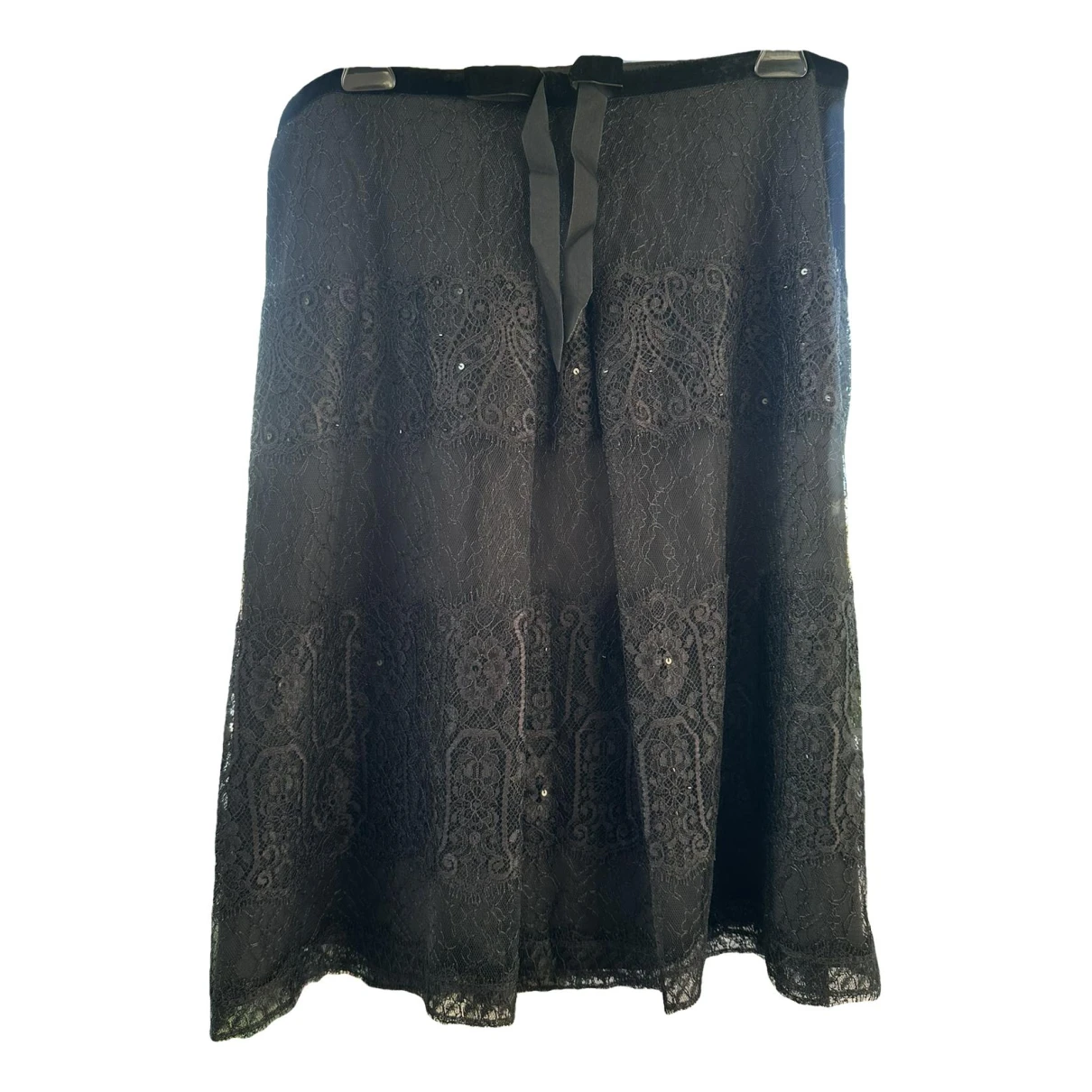 Pre-owned Ann Taylor Glitter Mid-length Skirt In Black