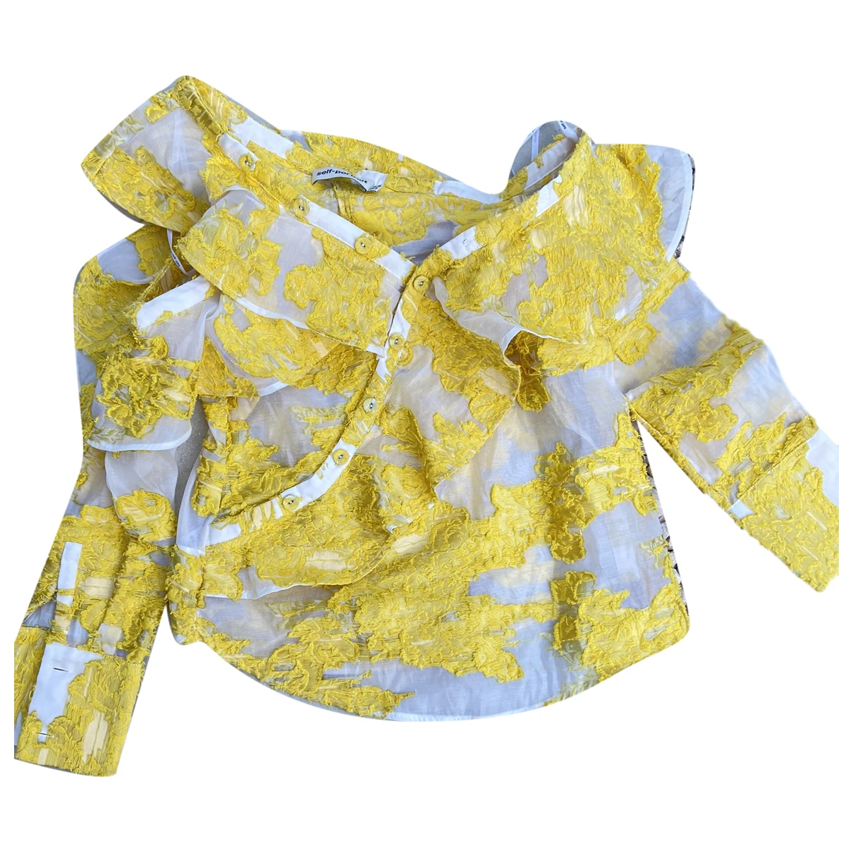 Pre-owned Self-portrait Blouse In Yellow