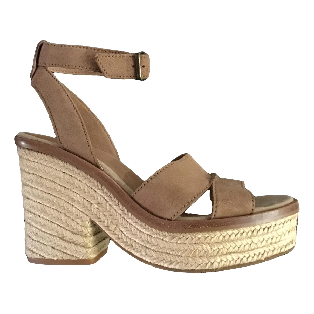 Pre-owned Ugg Leather Sandals In Beige