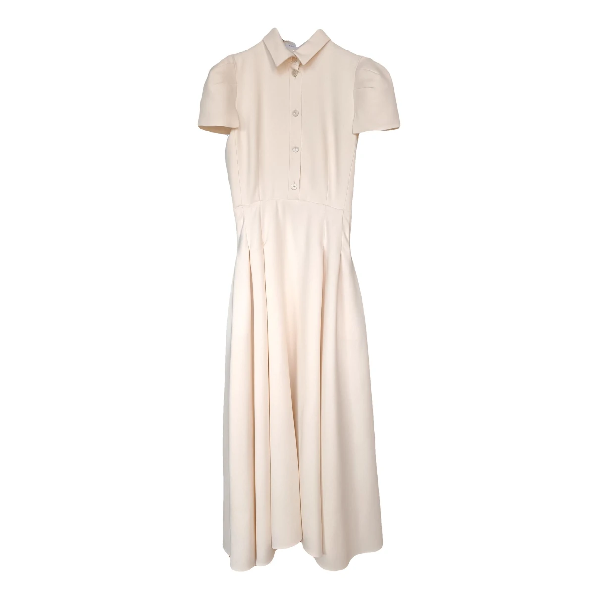 Pre-owned Dior Wool Maxi Dress In Beige