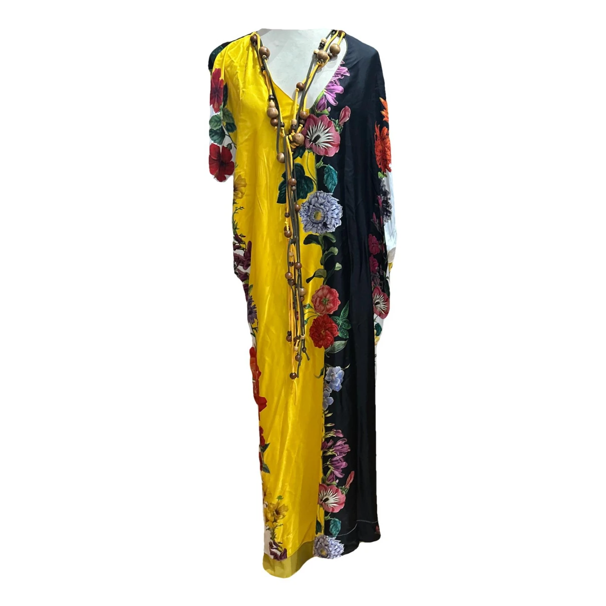 Pre-owned Oscar De La Renta Silk Maxi Dress In Multicolour