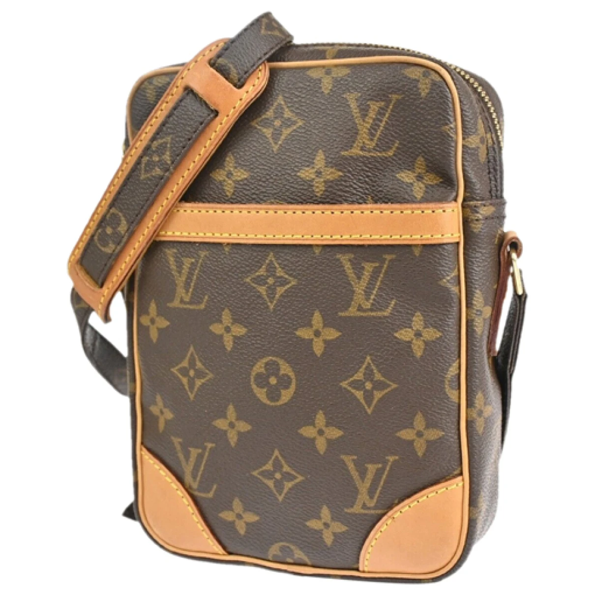 Pre-owned Louis Vuitton Danube Cloth Handbag In Brown