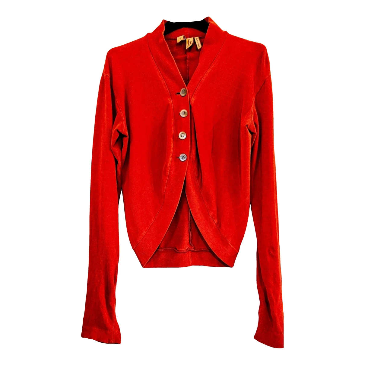 Pre-owned Romeo Gigli Velvet Short Vest In Red