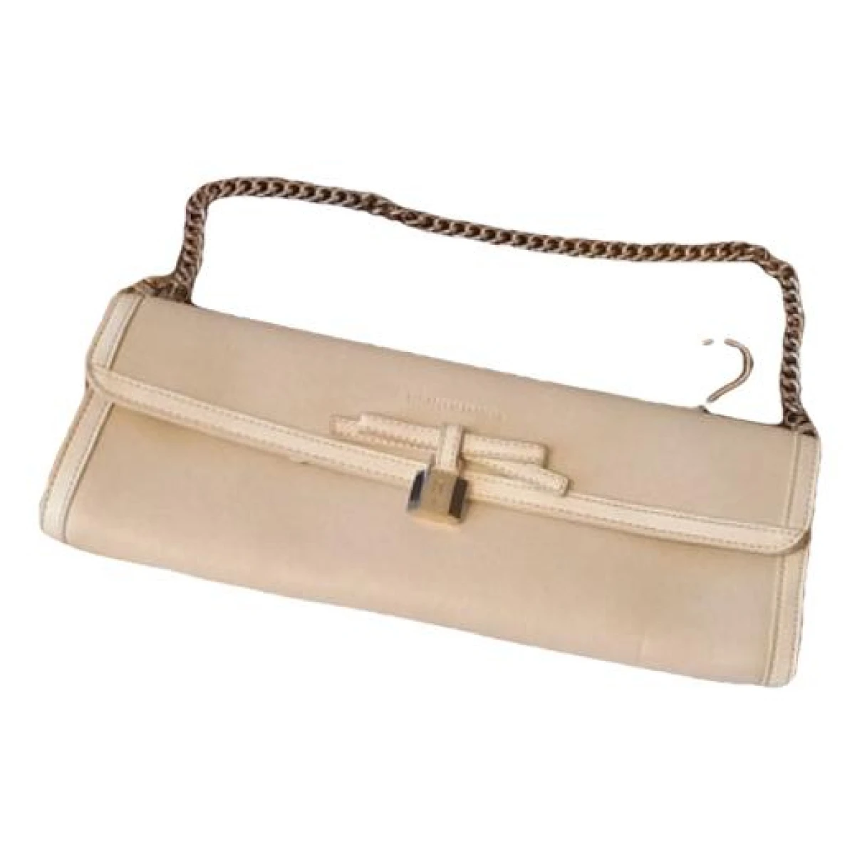 Pre-owned Elisabetta Franchi Leather Handbag In Beige