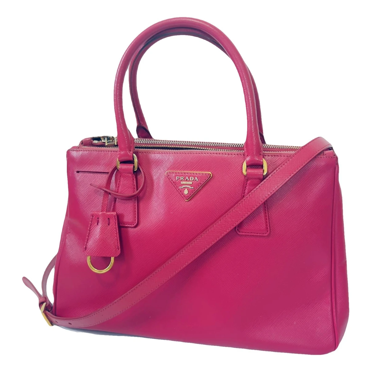 Pre-owned Prada Galleria Leather Crossbody Bag In Pink