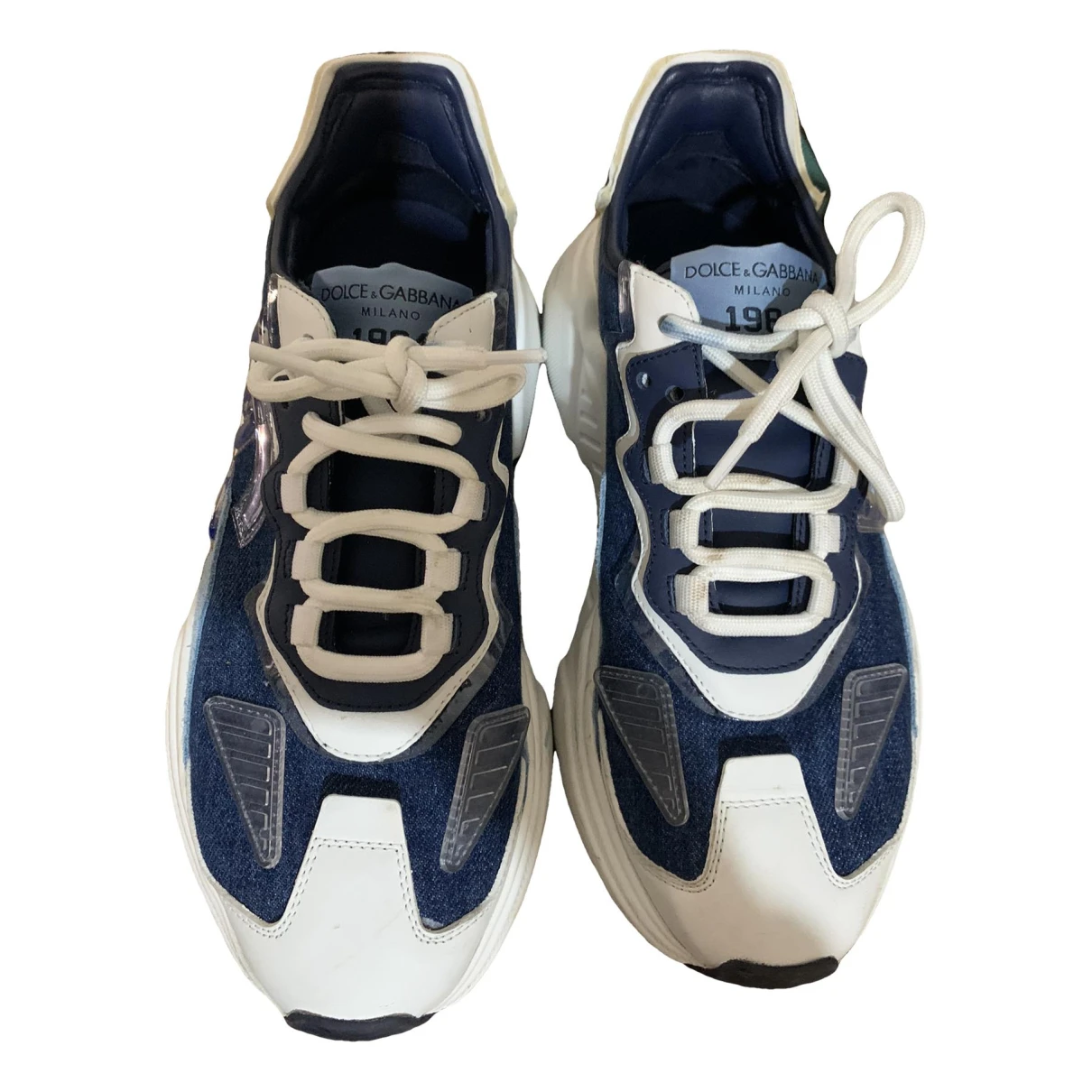 Pre-owned Dolce & Gabbana Daymaster Leather Trainers In Multicolour