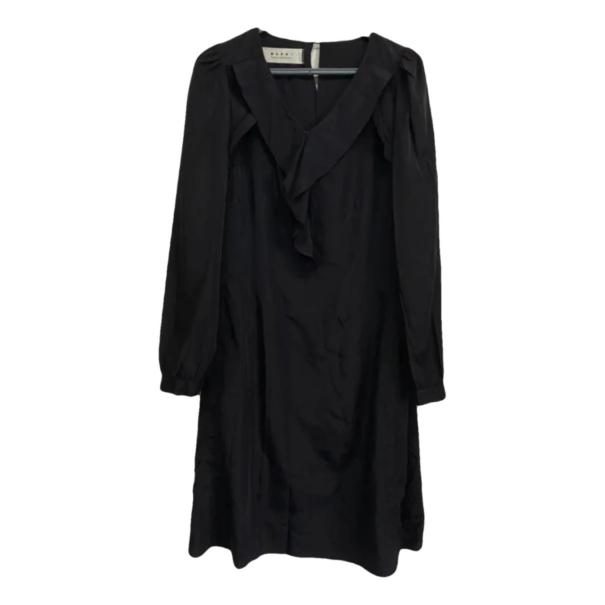 Pre-owned Marni Silk Mid-length Dress In Black