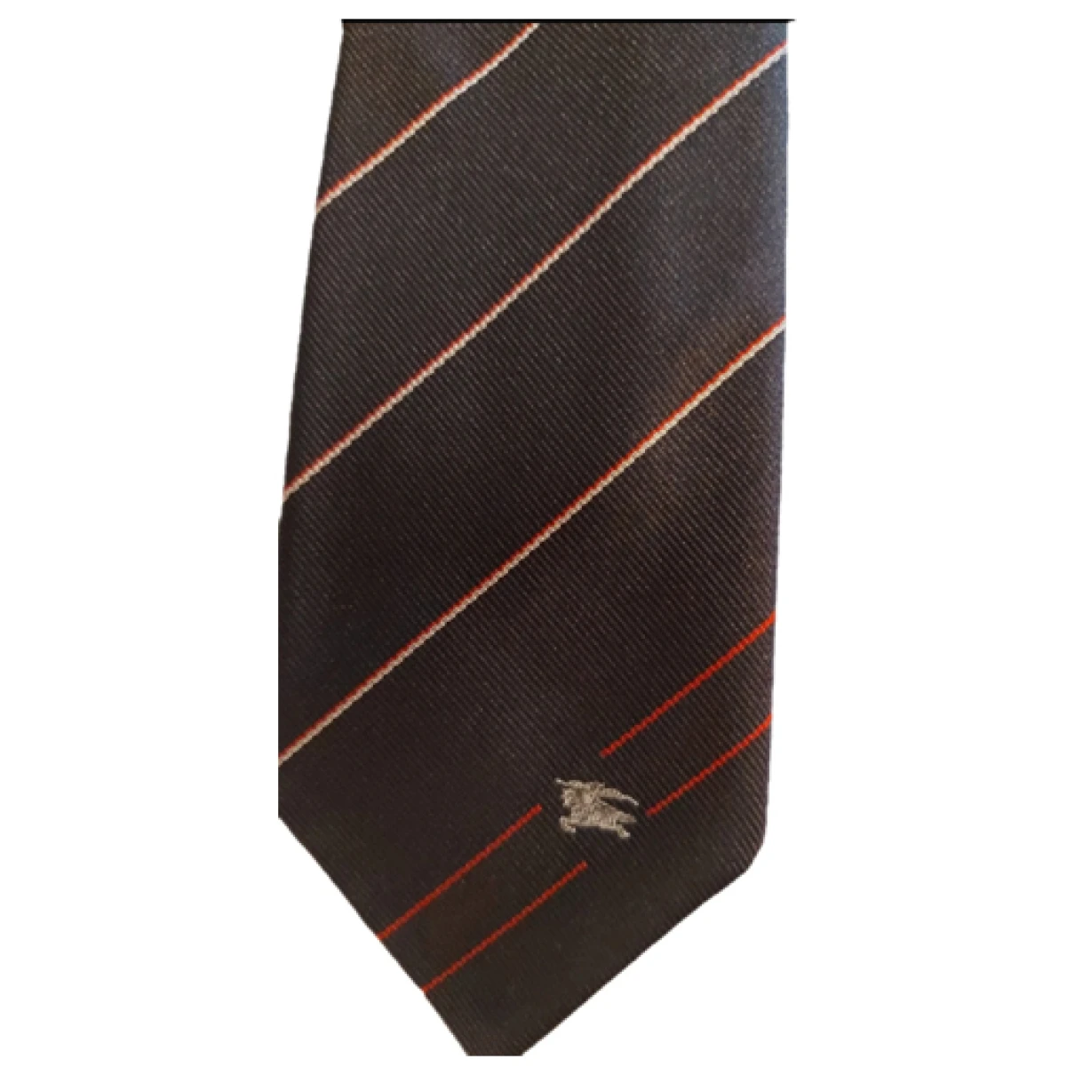 Pre-owned Burberry Silk Tie In Anthracite