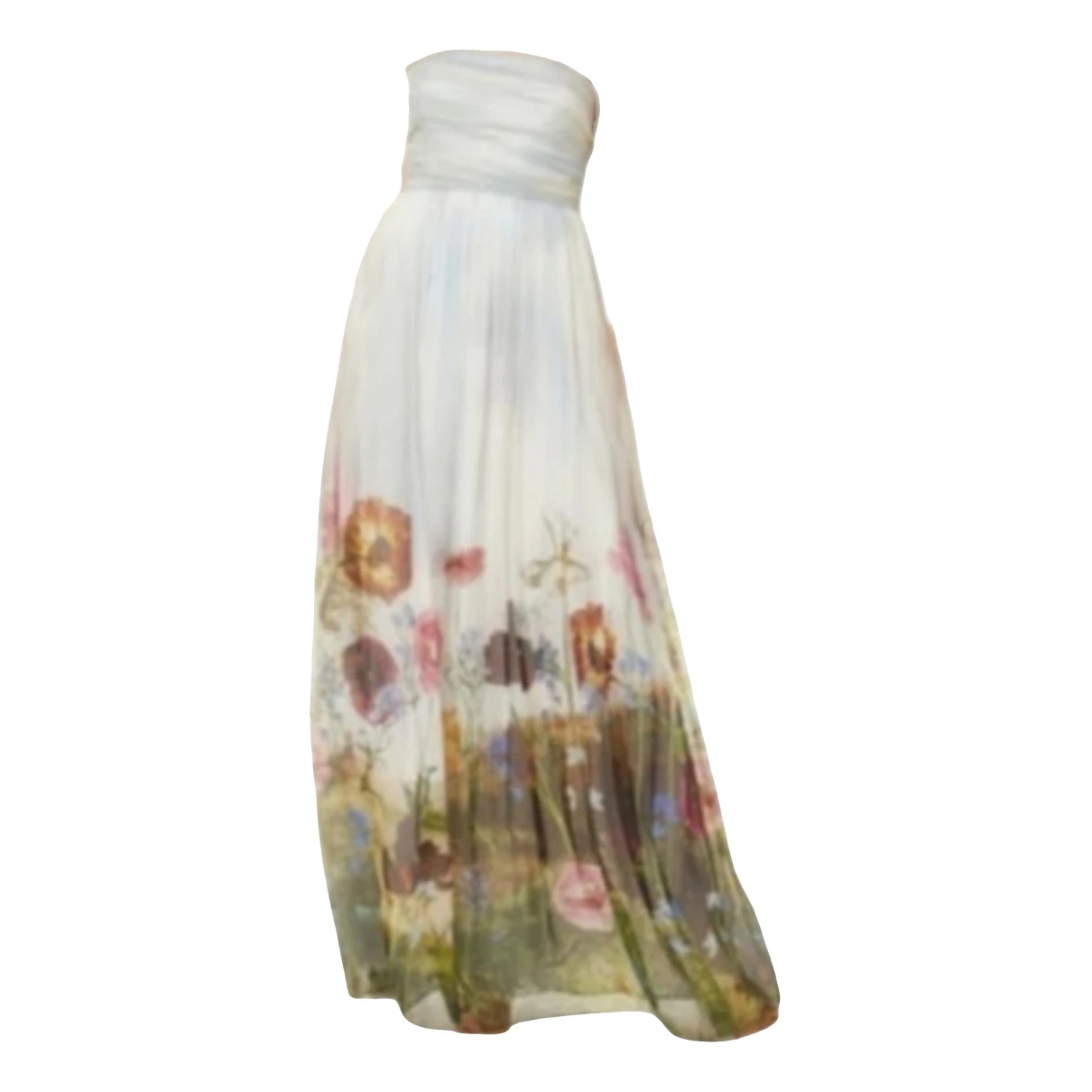 Pre-owned Oscar De La Renta Silk Maxi Dress In Multicolour