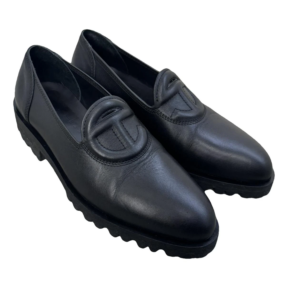 Pre-owned Telfar Leather Mules & Clogs In Black