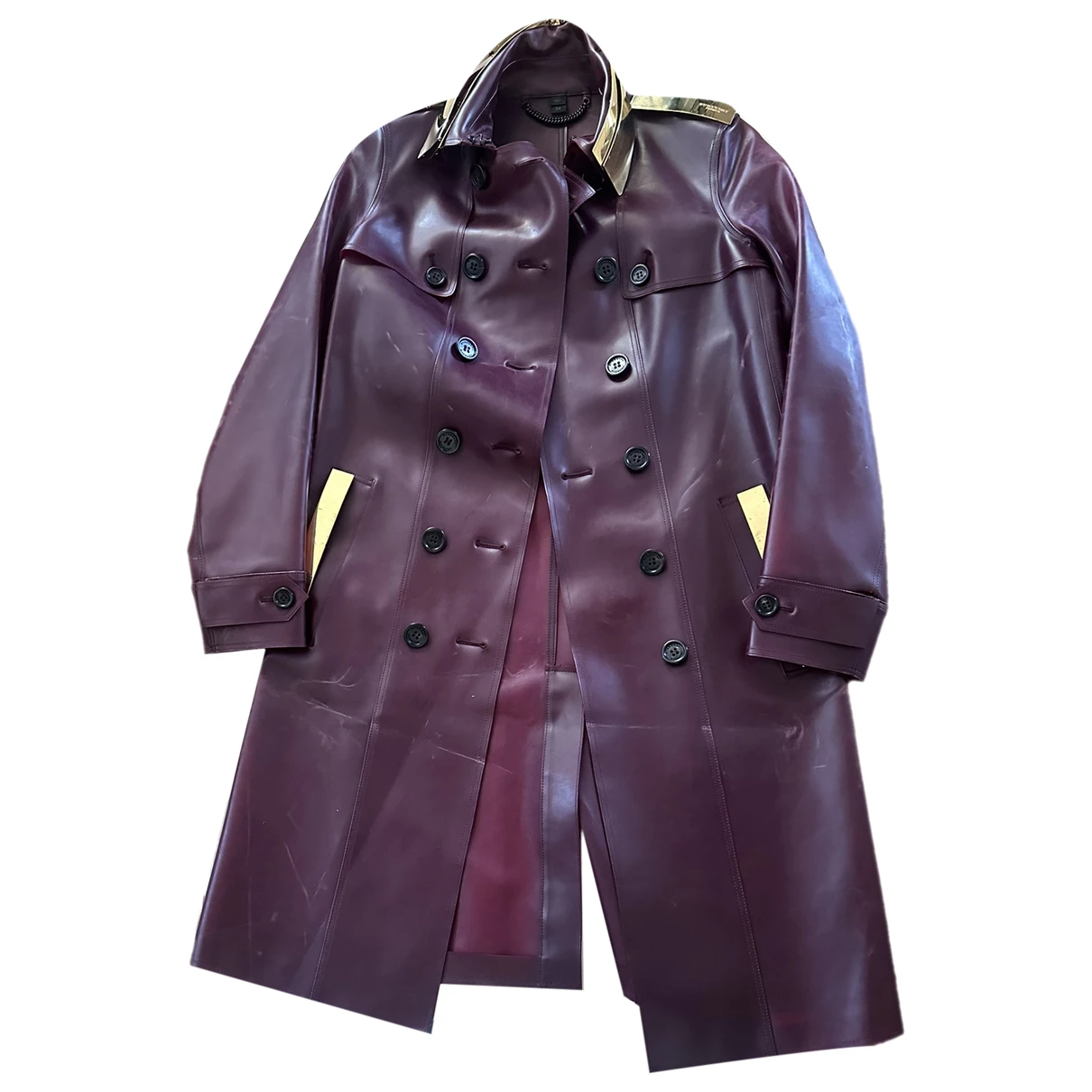 Pre-owned Burberry Linen Jacket In Burgundy