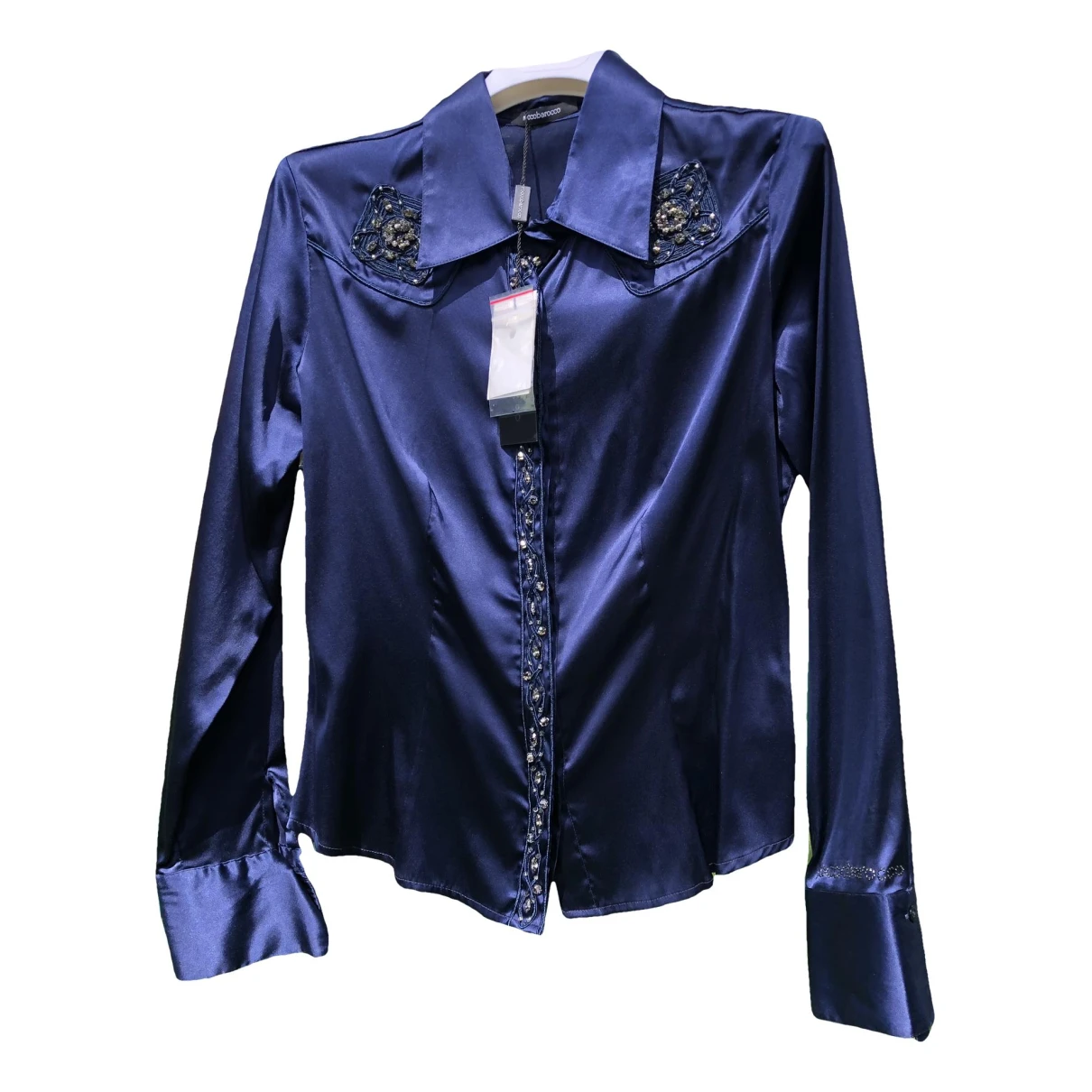 Pre-owned Roccobarocco Silk Shirt In Blue