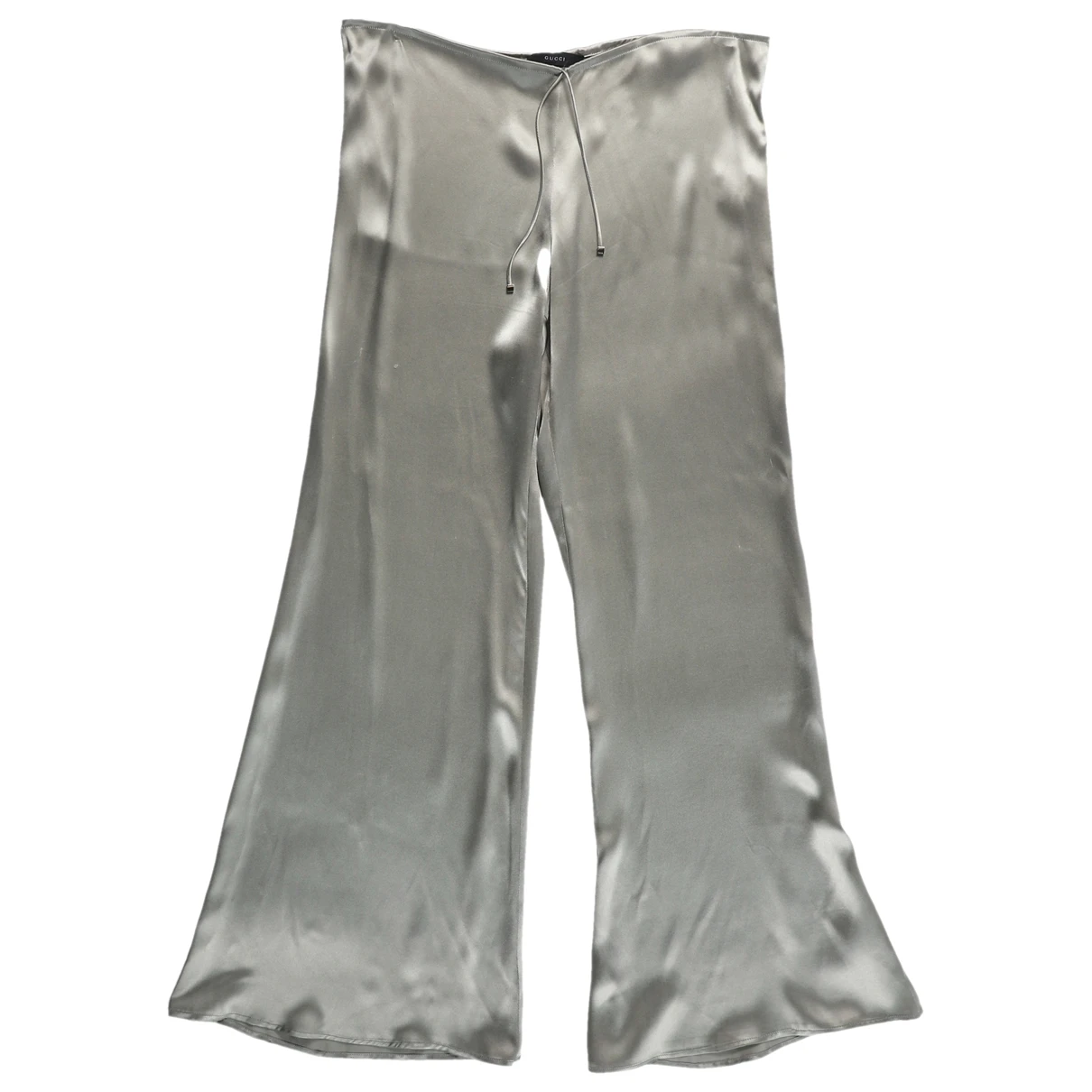 Pre-owned Gucci Silk Trousers In Green