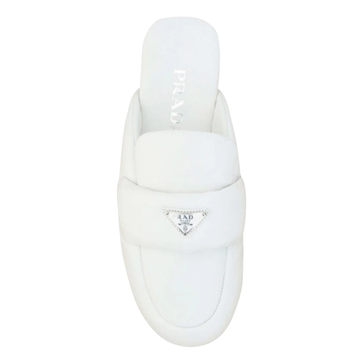 Pre-owned Prada Soft Leather Mules In White
