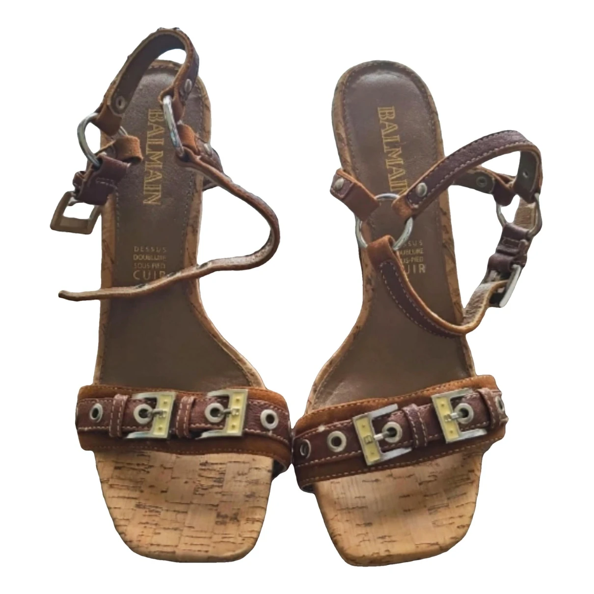 Pre-owned Balmain Leather Sandals In Other