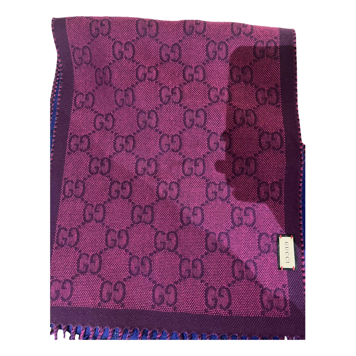 Pre-owned Gucci Wool Scarf In Blue