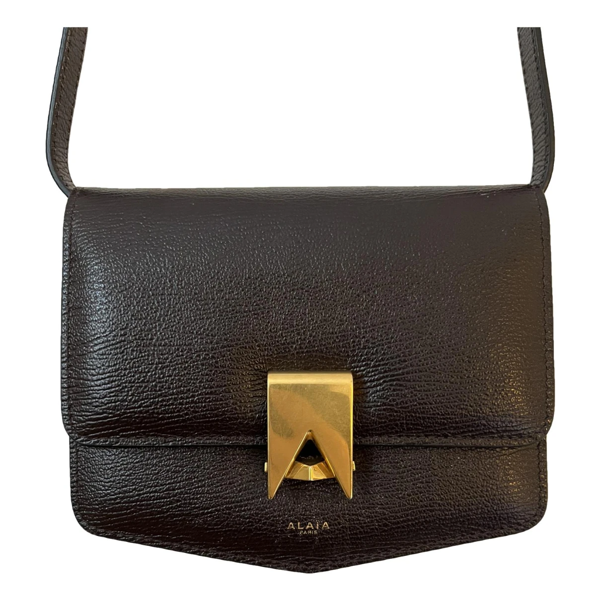 Pre-owned Alaïa Le Papa Leather Crossbody Bag In Brown
