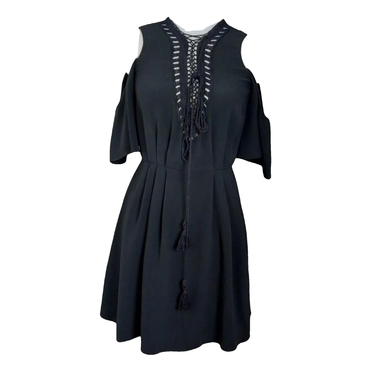 Pre-owned Magda Butrym Silk Mini Dress In Black
