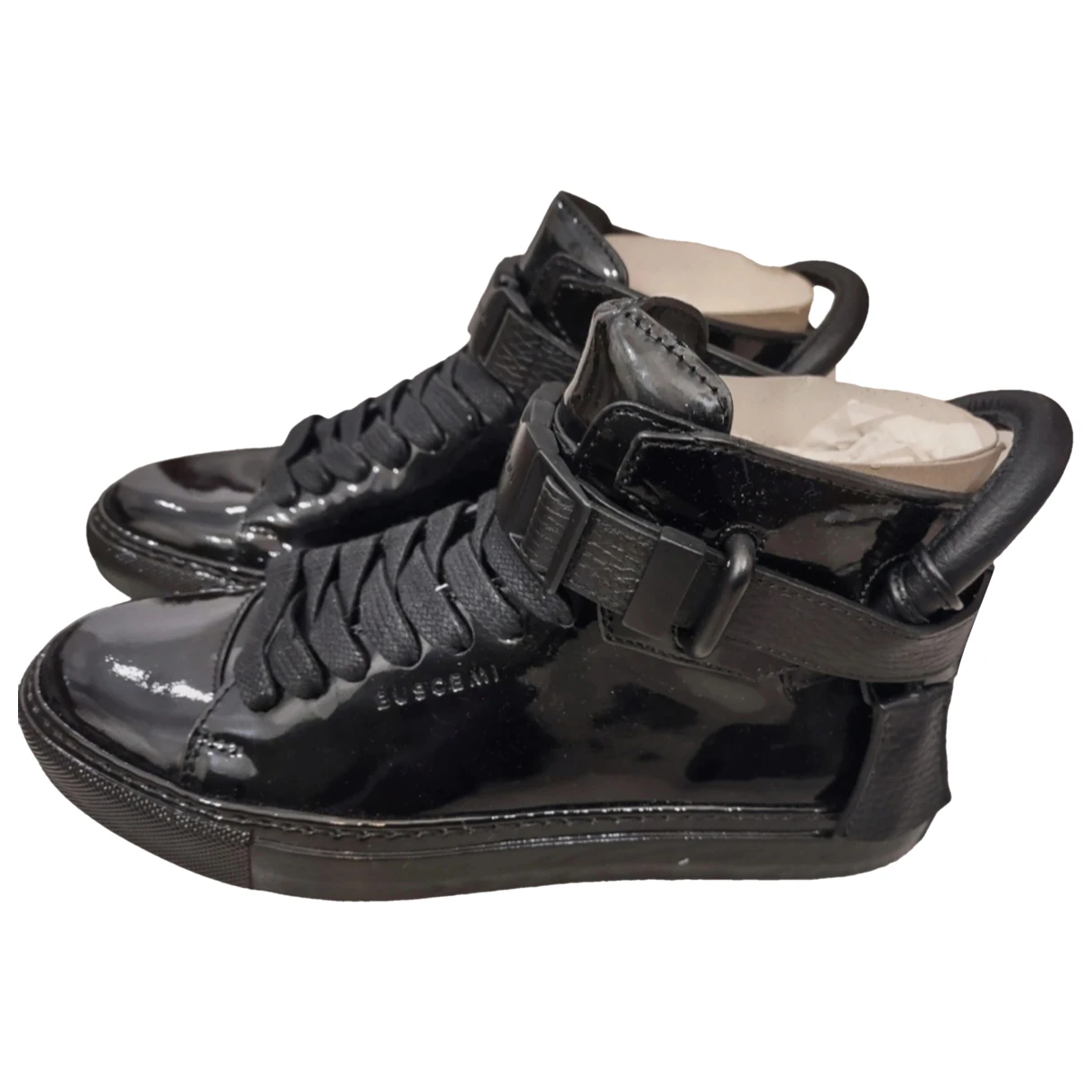 Pre-owned Buscemi Patent Leather Trainers In Black