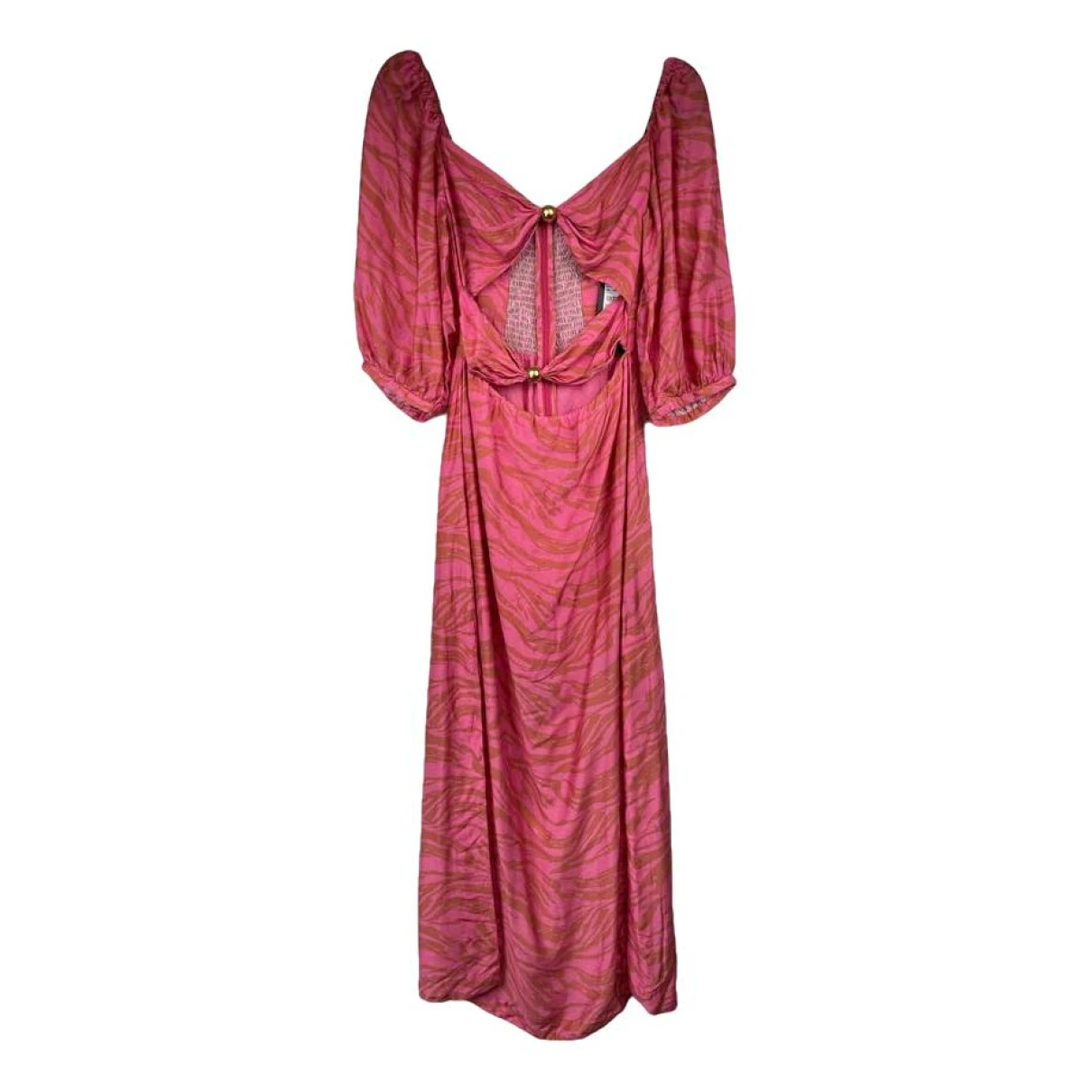Pre-owned Vix Paula Hermanny Silk Mid-length Dress In Pink