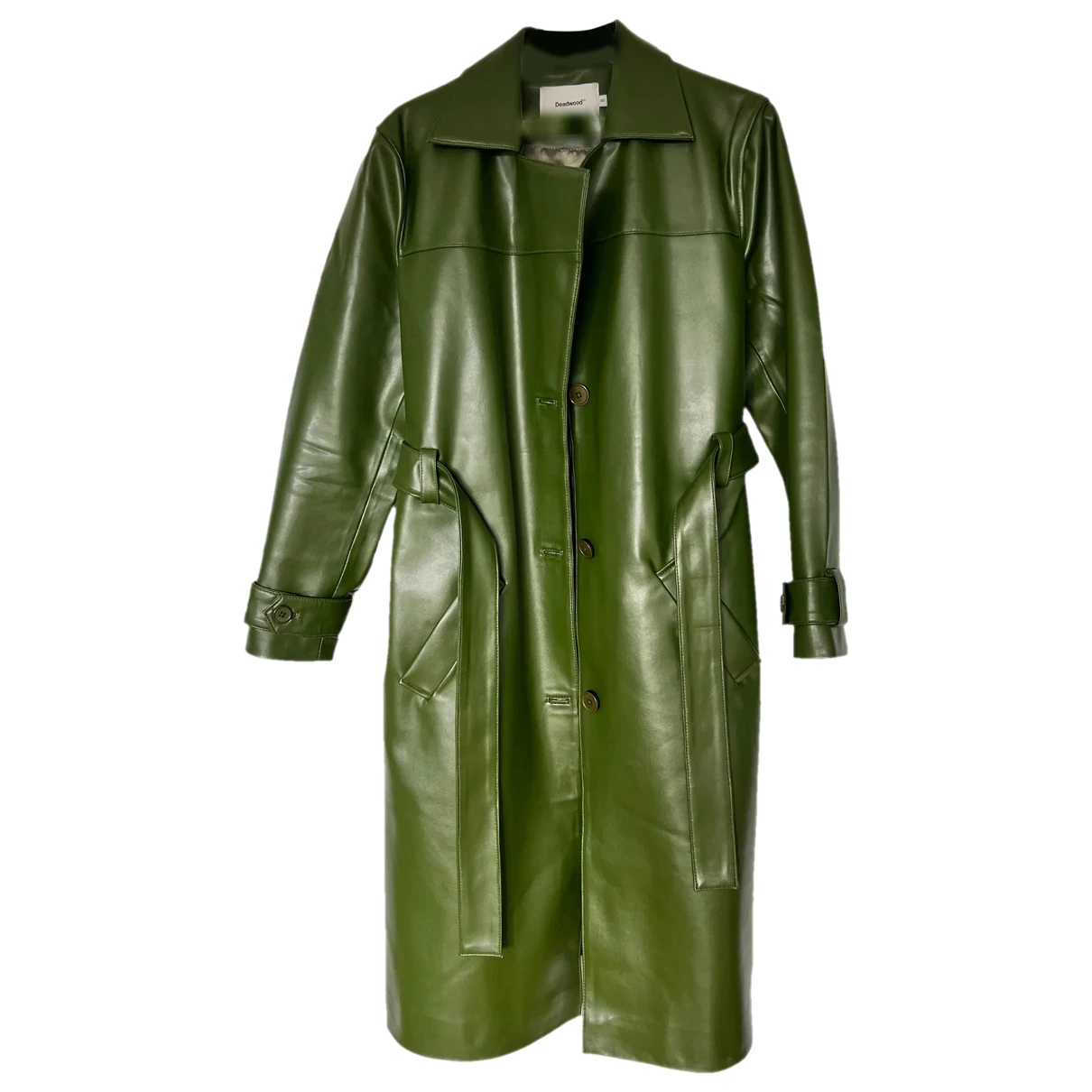 Pre-owned Deadwood Leather Coat In Green