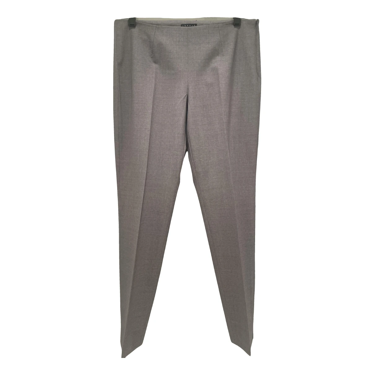 Pre-owned Theory Wool Trousers In Grey