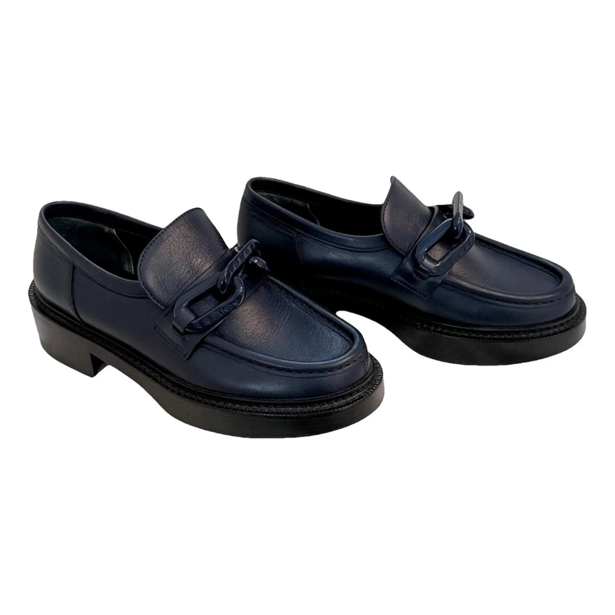 Pre-owned Louis Vuitton Leather Mules & Clogs In Blue