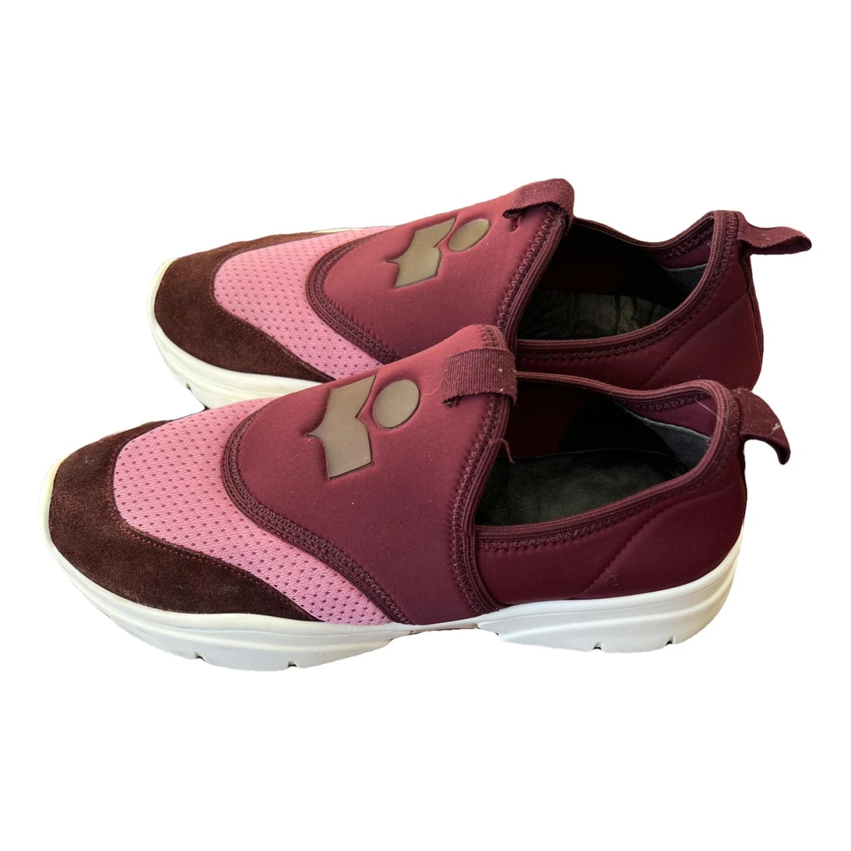 Pre-owned Isabel Marant Kaisee Cloth Trainers In Burgundy