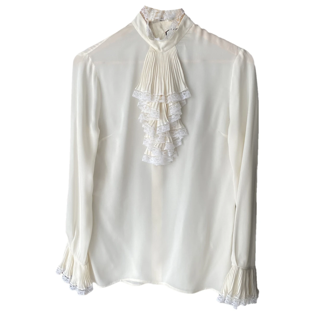 Pre-owned Gucci Silk Blouse In Beige