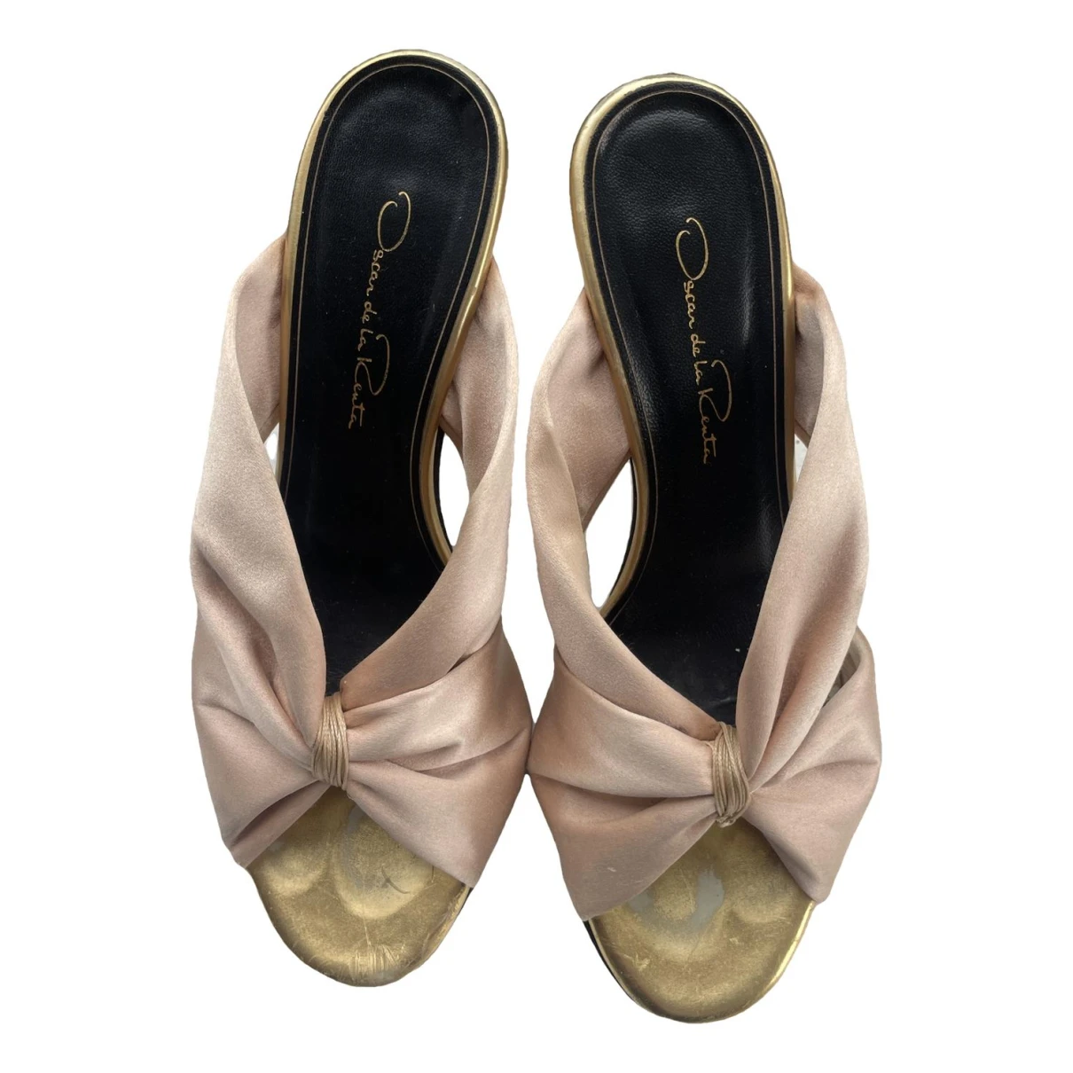 Pre-owned Oscar De La Renta Cloth Heels In Pink