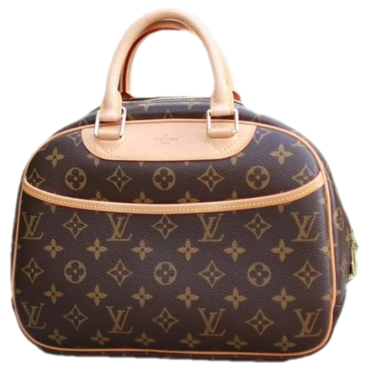 Pre-owned Louis Vuitton Trouville Leather Satchel In Brown