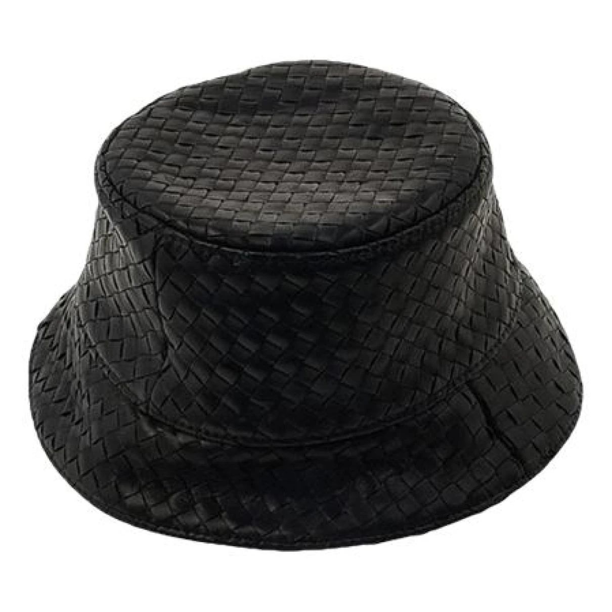 Pre-owned Bottega Veneta Leather Hat In Black