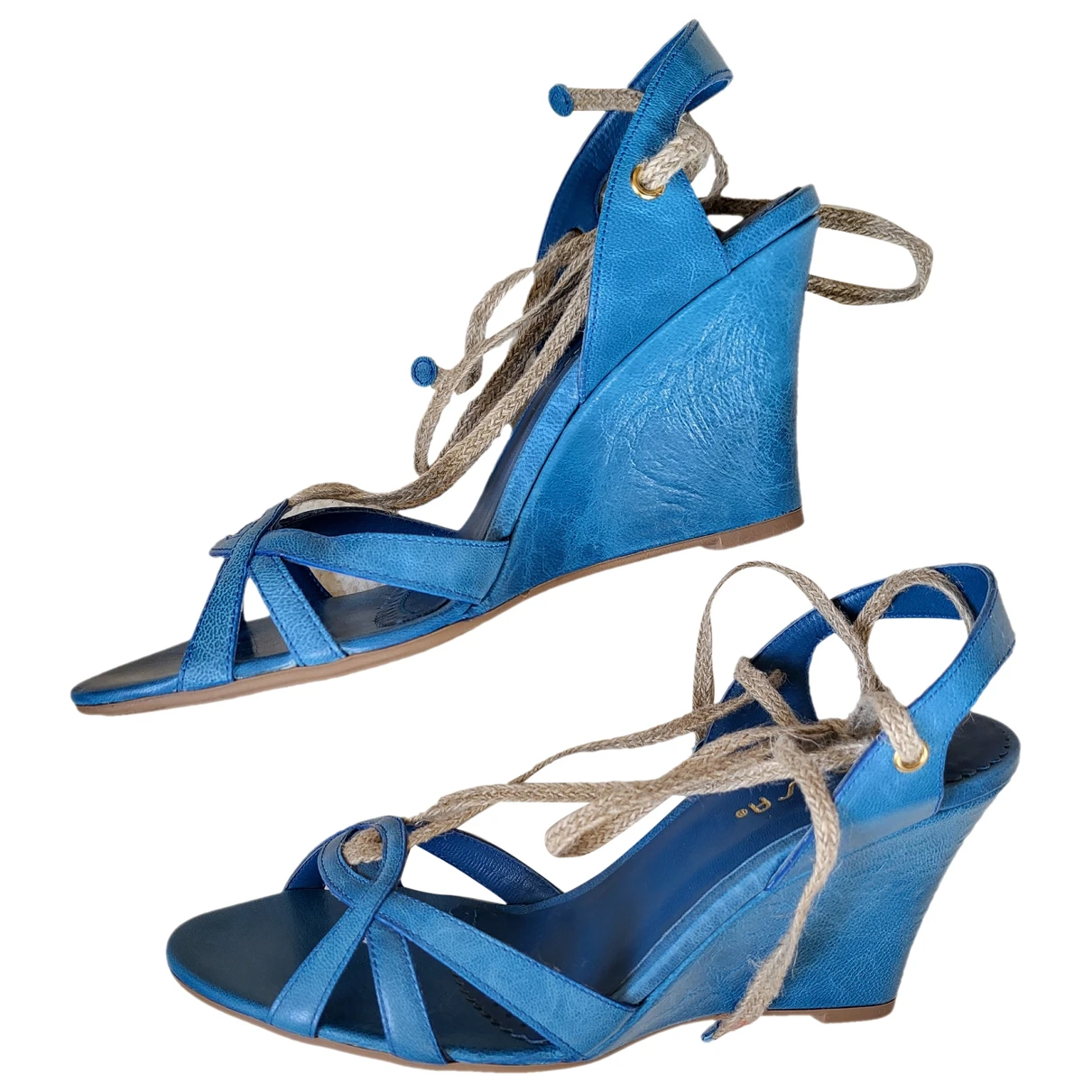 Pre-owned Unisa Leather Sandals In Blue