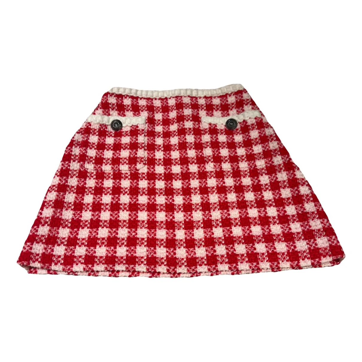 Pre-owned Miu Miu Wool Mini Skirt In Multicolour