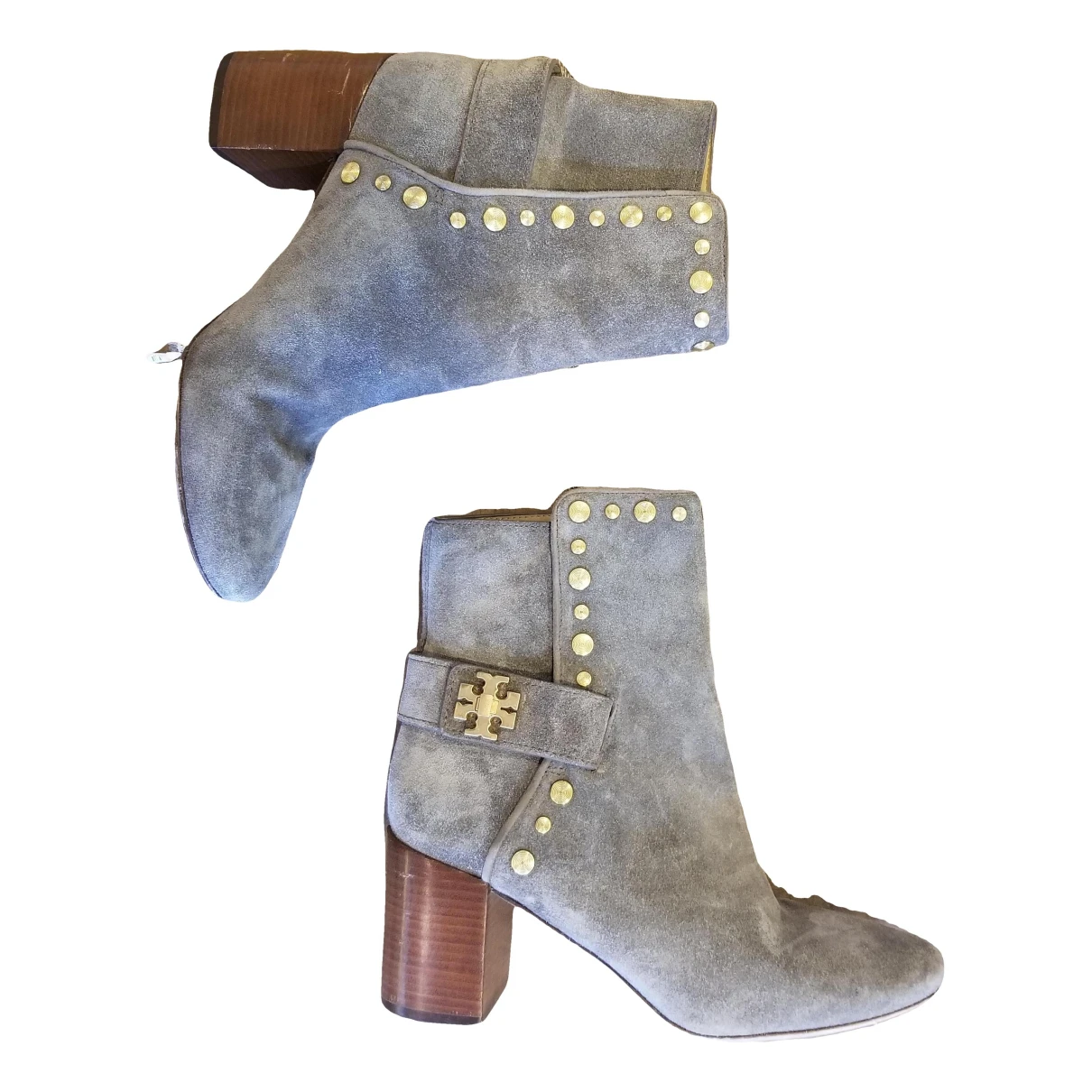 Pre-owned Tory Burch Boots In Grey