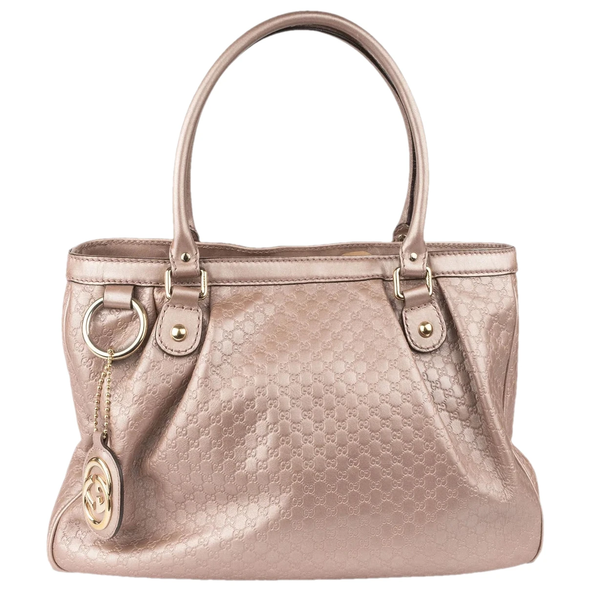 Pre-owned Gucci Sukey Leather Tote In Metallic