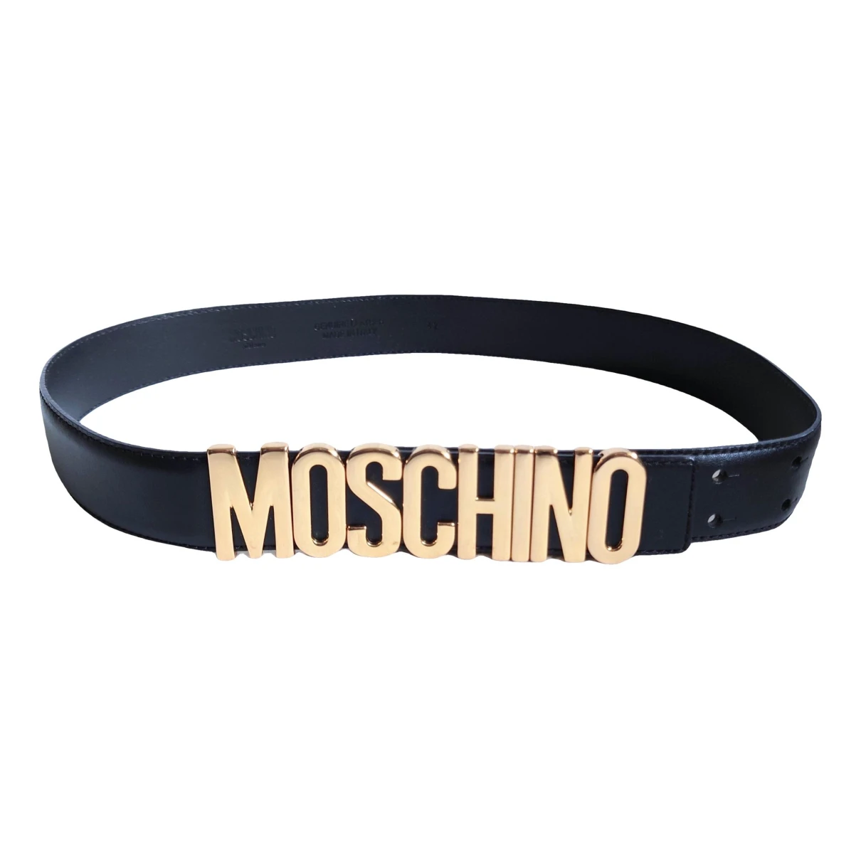 Pre-owned Moschino Leather Belt In Black