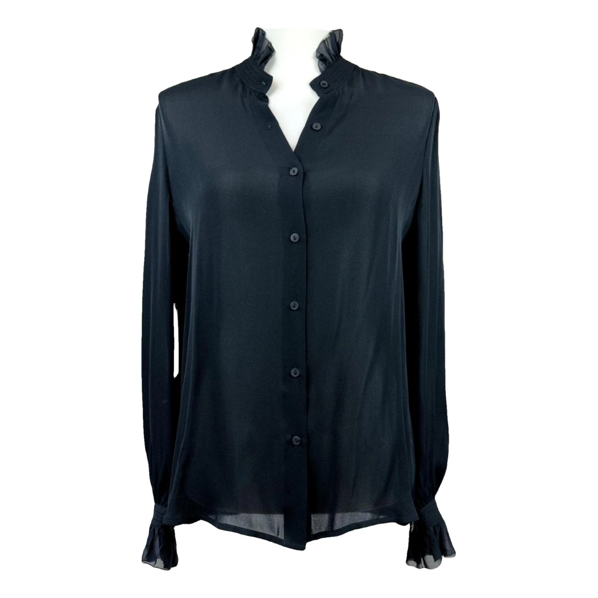 Pre-owned L Agence Silk Blouse In Black