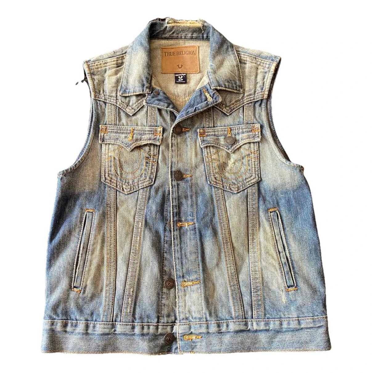 Pre-owned True Religion Vest In Blue