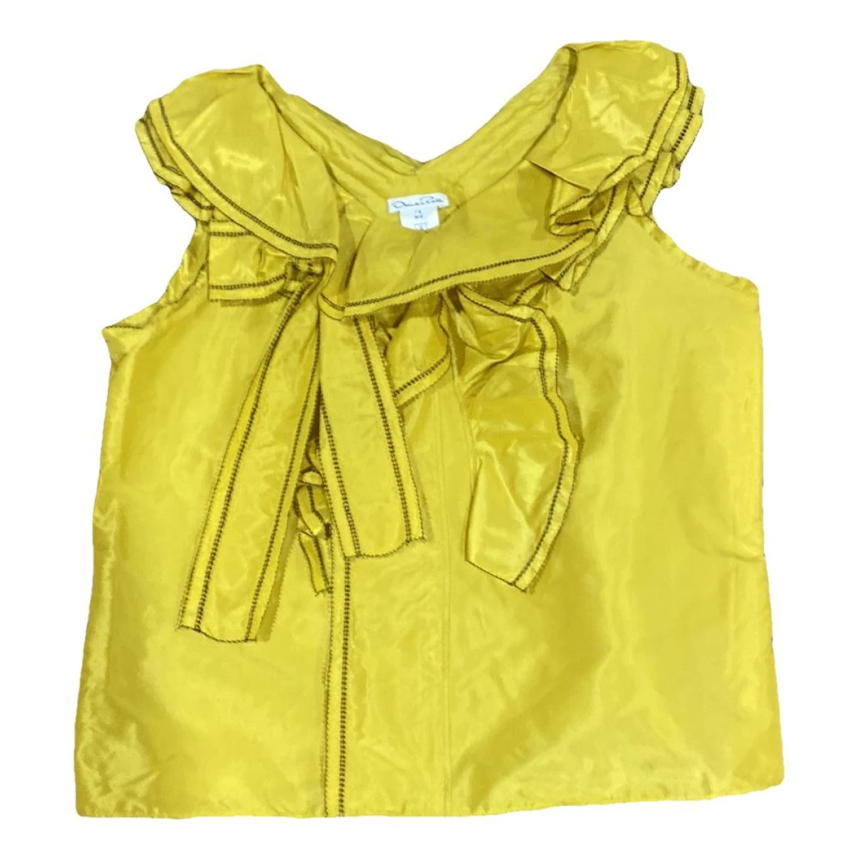 Pre-owned Oscar De La Renta Silk Blouse In Yellow