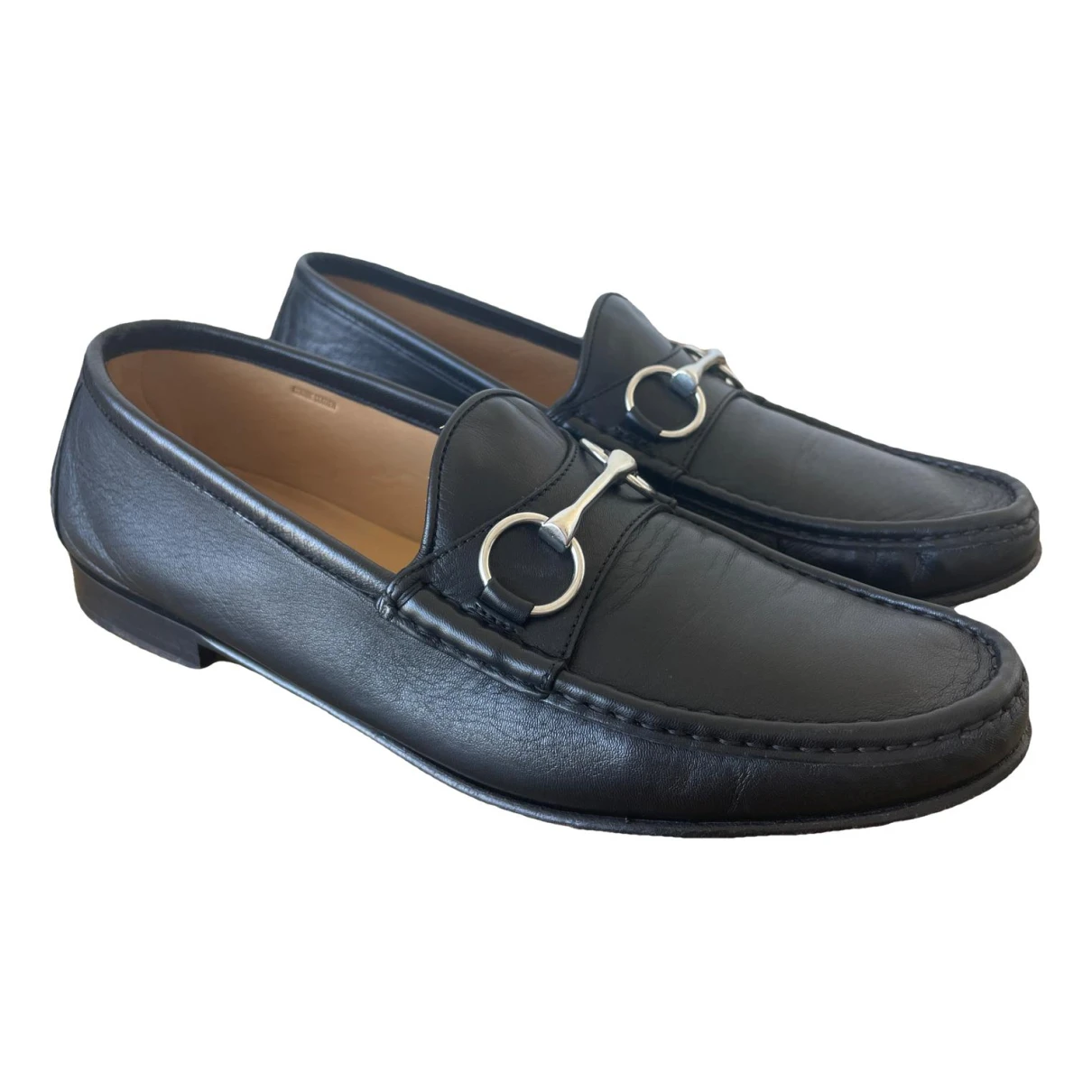 Pre-owned Calibre Leather Flats In Black