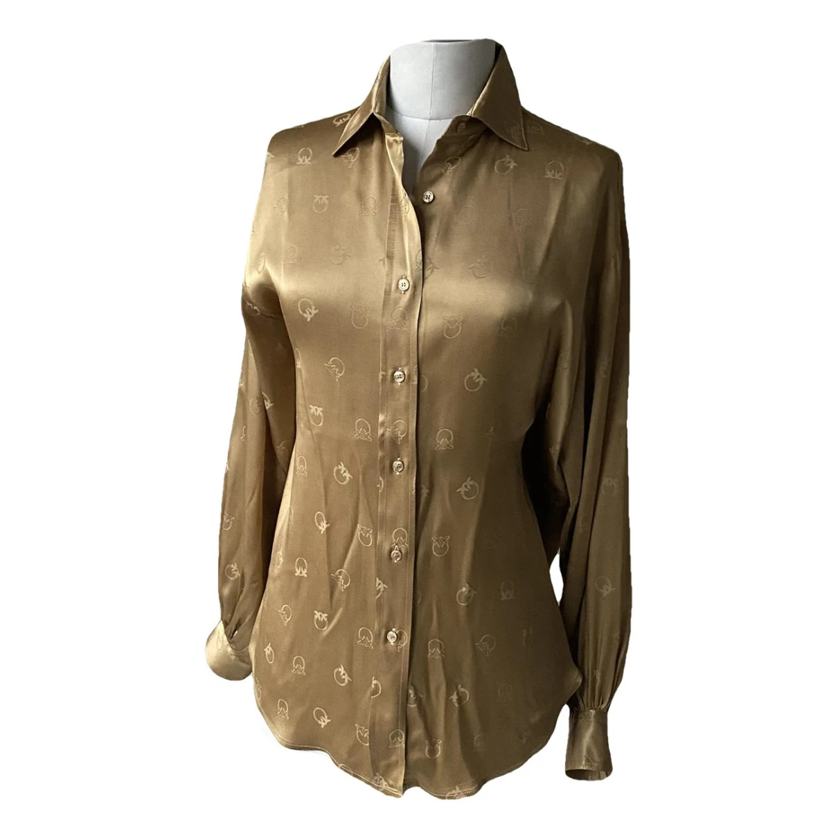 Pre-owned Pinko Silk Shirt In Camel
